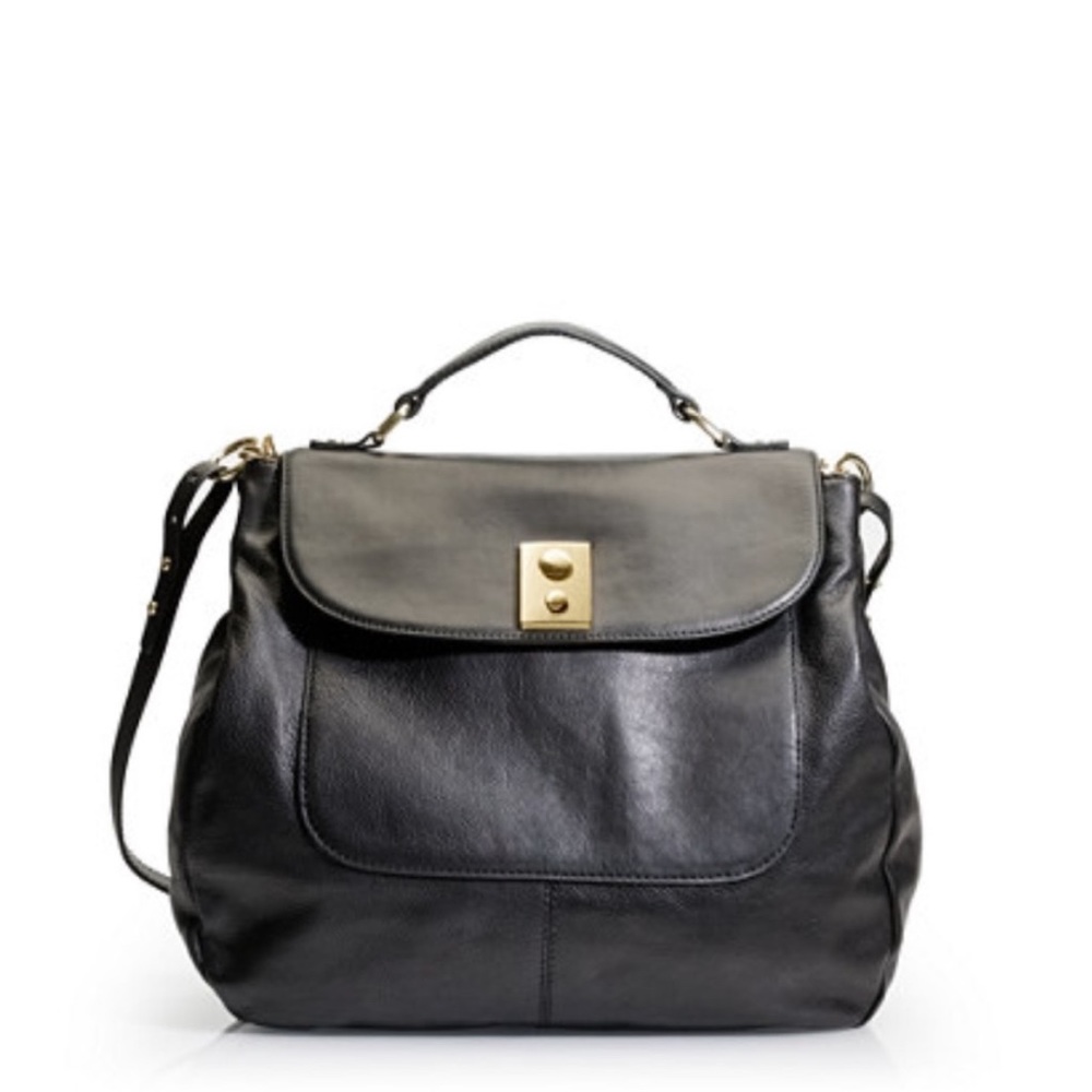 J. Crew Rigby Pebbled Leather Traveler Satchel / Hobo Bag